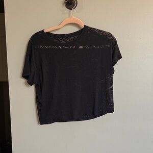 lululemon athletica Black Semi-Sheer Crop Top
